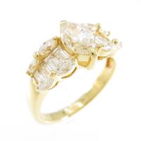 K18YG ダイヤモンドリング 0．663ct M SI2 マーキスカット
