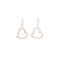 K18PG／K18WG 2WAY ハート ピンクダイヤモンドピアス