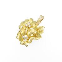 K18YG フラワー ダイヤモンドペンダント