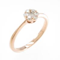 K18PG フラワー ダイヤモンドリング