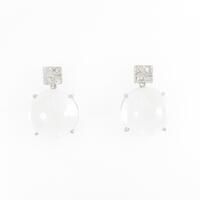 K18WG クオーツピアス