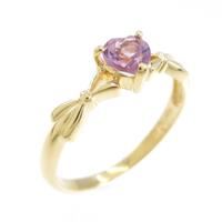 K18YG ハート アメジストリング