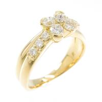 K18YG フラワー ダイヤモンドリング