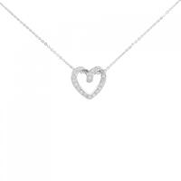 18KWG/750WG ハート ダイヤモンド ネックレス 0.21CT