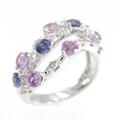 750WG サファイヤ リング 1.40CT 拡散処理未検査