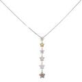 750フォーカラー/K18WG フラワー ダイヤモンド ネックレス 1.79CT