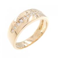 K18PG クロス ダイヤモンド リング 0.12CT