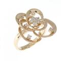 K18PG フラワー ダイヤモンド リング 0.16CT