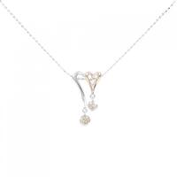 K18PG/K18WG ハート ダイヤモンド ネックレス 0.35CT