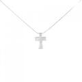K18WG クロス ダイヤモンド ネックレス 0.20CT