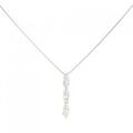 K18WG スリーストーン ダイヤモンド ネックレス 0.50CT