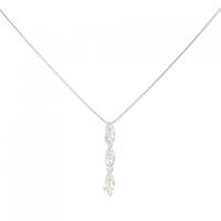 K18WG スリーストーン ダイヤモンド ネックレス 0.50CT