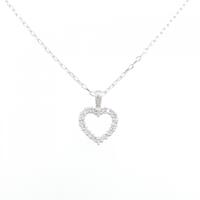 K18WG ハート ダイヤモンド ネックレス 0.11CT
