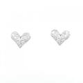 K18WG ハート ダイヤモンド ピアス 0.24CT