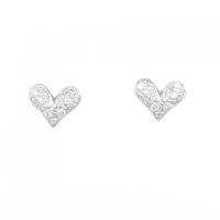 K18WG ハート ダイヤモンド ピアス 0.24CT