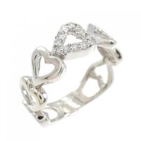 K18WG ハート ダイヤモンド リング 0.08CT