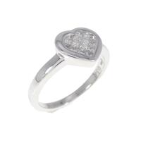K18WG ハート ダイヤモンド リング 0.34CT