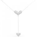 K18WG パヴェ ハート ダイヤモンド ネックレス 1.10CT