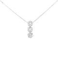 K18WG フラワー ダイヤモンド ネックレス 0.32CT