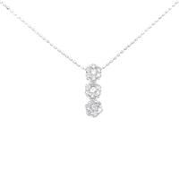 K18WG フラワー ダイヤモンド ネックレス 0.32CT