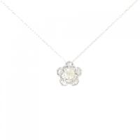 K18WG フラワー ダイヤモンド ネックレス 0.60CT
