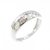 K18WG フラワー ダイヤモンド リング 0.15CT