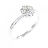K18WG フラワー ダイヤモンド リング 0.31CT