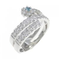 K18WG フラワー トルマリン リング 0.03CT