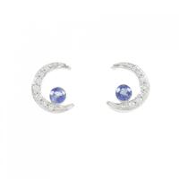 K18WG ムーン サファイヤ ピアス 0.20CT