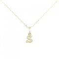 K18YG イニシャルS ダイヤモンド ネックレス 0.01CT