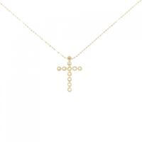 K18YG クロス ダイヤモンド ネックレス 0.10CT