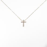 K18YG クロス ダイヤモンド ネックレス 0.3CT