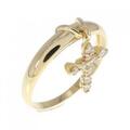 K18YG クロス ダイヤモンド リング 0.15CT