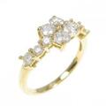 K18YG ダイヤモンド フラワー リング 0.81CT