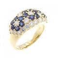 K18YG フラワー サファイヤ リング 1.51CT