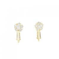 K18YG フラワー ダイヤモンド イヤリング 0.40CT