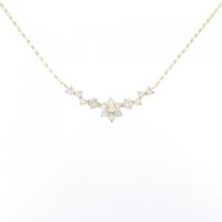 K18YG フラワー ダイヤモンド ネックレス 0.30CT