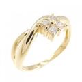 K18YG フラワー ダイヤモンド リング 0.16CT