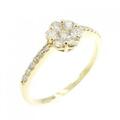 K18YG フラワー ダイヤモンド リング 0.30CT