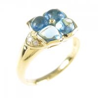 K18YG フラワー ブルートパーズ リング 1.61CT