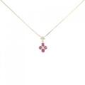 K18YG フラワー ルビー ネックレス 0.40CT