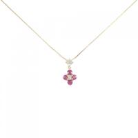K18YG フラワー ルビー ネックレス 0.40CT