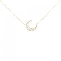 K18YG ムーン ダイヤモンド ネックレス 0.15CT