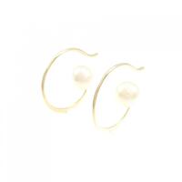 K18YG 淡水パール ピアス 6.7mm