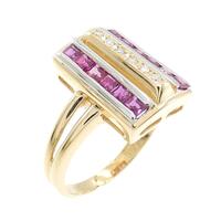K18YG/PT ルビー リング 0.85CT