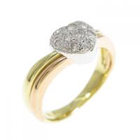 K18YG/PT/K18PG ハート ダイヤモンド リング 0.21CT