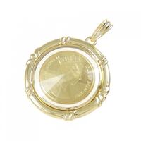 K18YG枠 コイン ペンダント