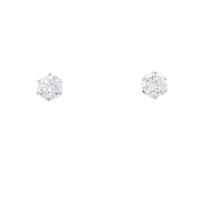 PT ソリティア ダイヤモンド ピアス 0.34CT
