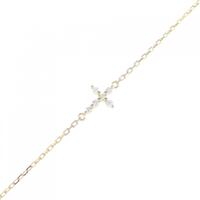 アガット クロス ダイヤモンドブレスレット 0.03CT