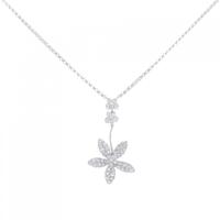 750WG フラワー ダイヤモンド ネックレス 0.92CT